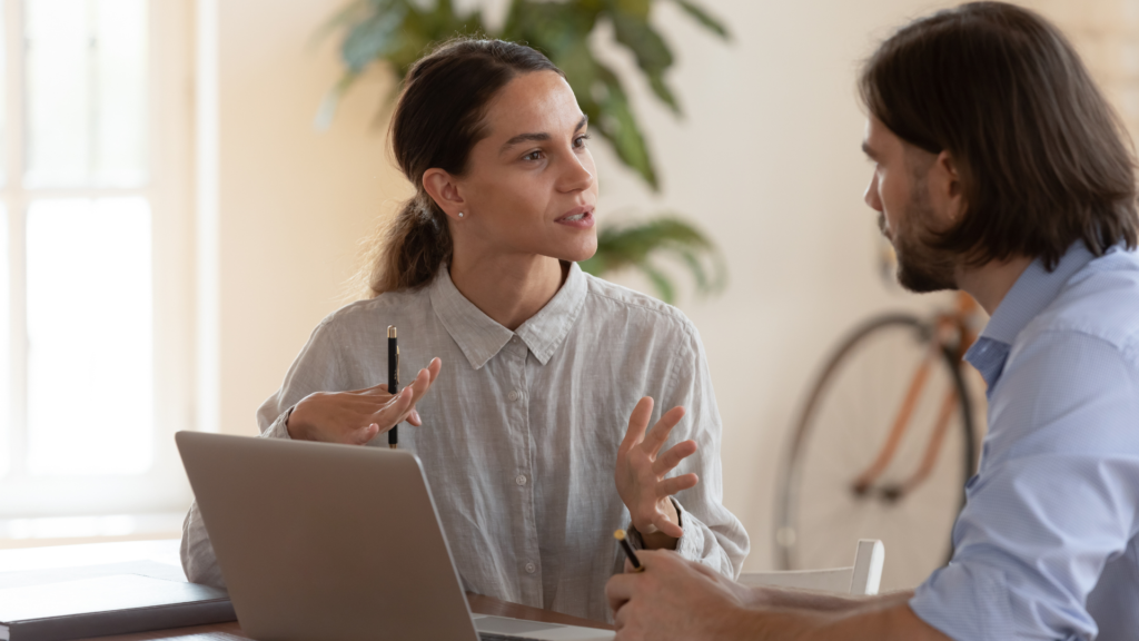 Image of Business Insurance Agent Consulting With Small Business Owner - Field 1 Post Digital Marketing - Havertown